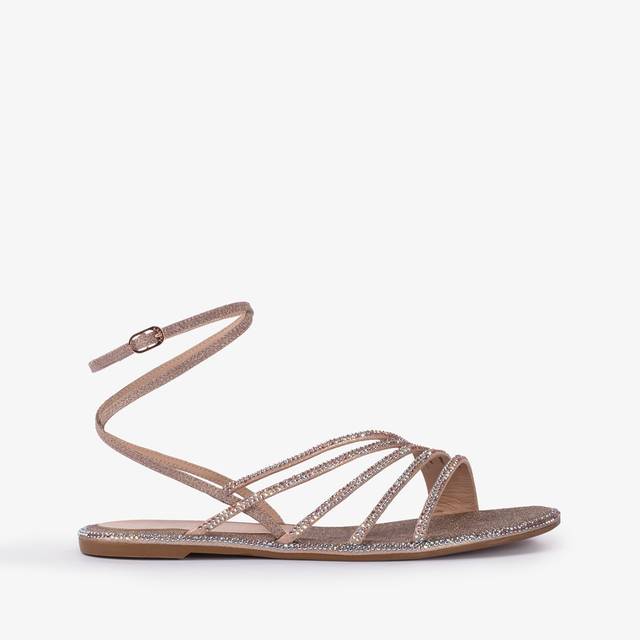 Le Silla Sandalo tessuto glitter nude skin