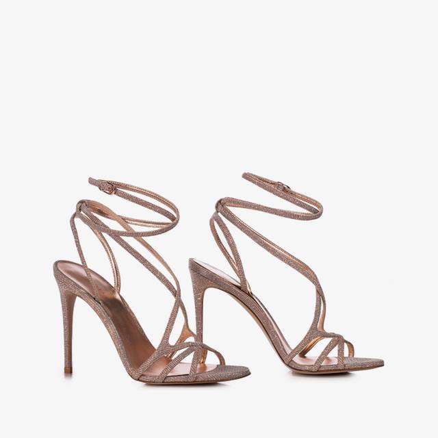 Le Silla Sandalo Tessuto Glitterato Nude Skin