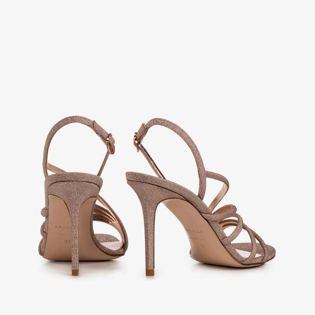 Le Silla Sandalo Tessuto Glitterato Nude Skin