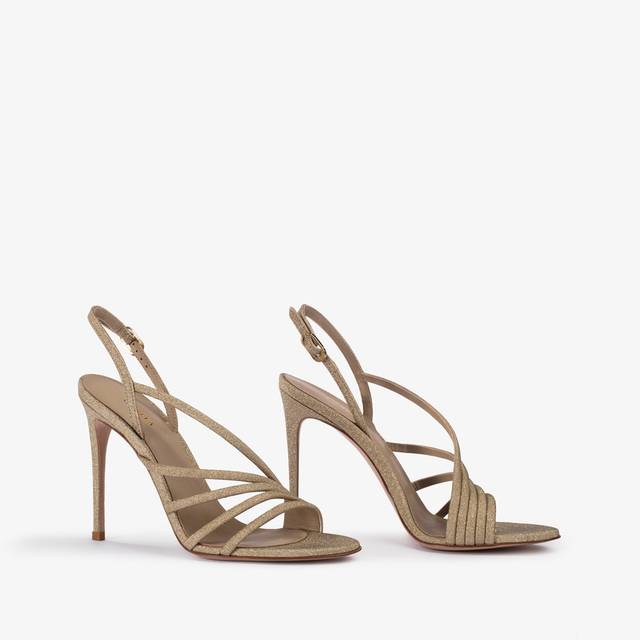 Le Silla Sandalo Tessuto Glitterato Oro