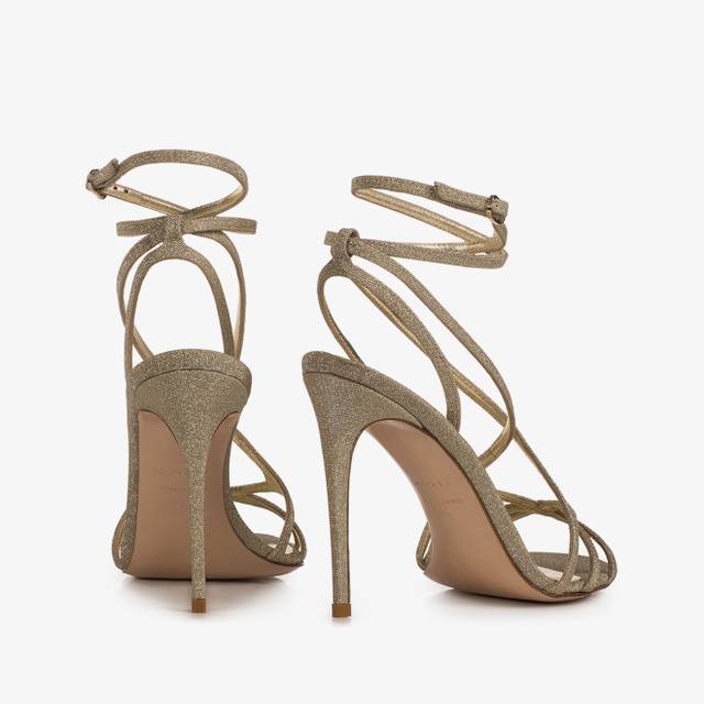 Le Silla Sandalo Tessuto Glitterato Oro