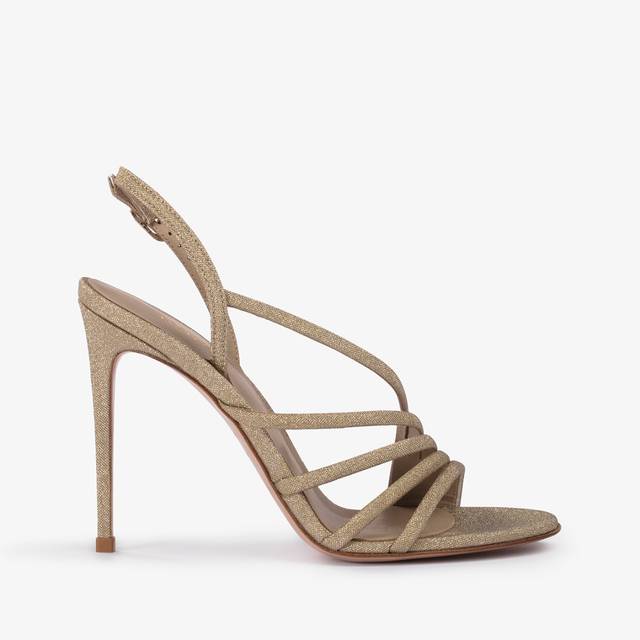 Le Silla Sandalo tessuto glitterato oro