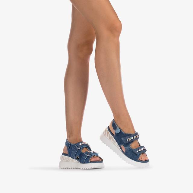 Le Silla Sandalo Wave Denim Blu