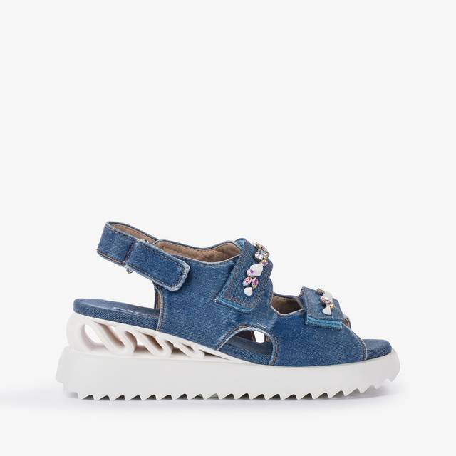 Le Silla Sandalo Wave denim blu