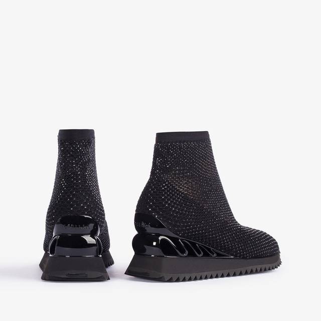 Le Silla Scarpa Running Rete E Cristalli Nero Jet