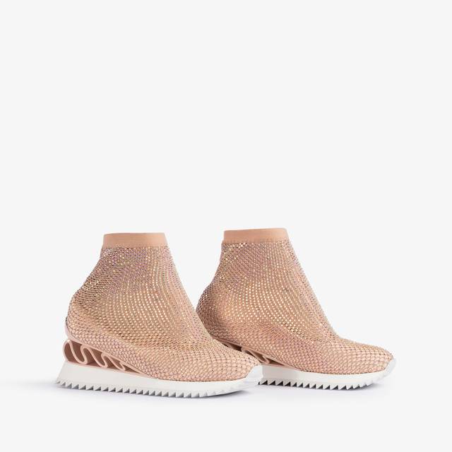 Le Silla Scarpa Running Rete E Cristalli Nude Skin