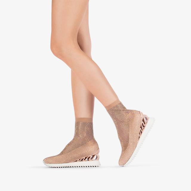 Le Silla Scarpa Running Rete E Cristalli Nude Skin