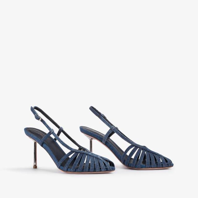 Le Silla Slingback Con Listini Denim Blu