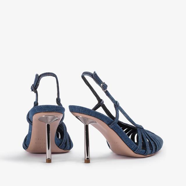 Le Silla Slingback Con Listini Denim Blu