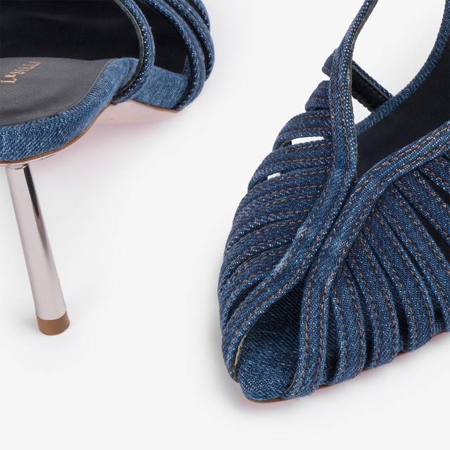 Le Silla Slingback Con Listini Denim Blu