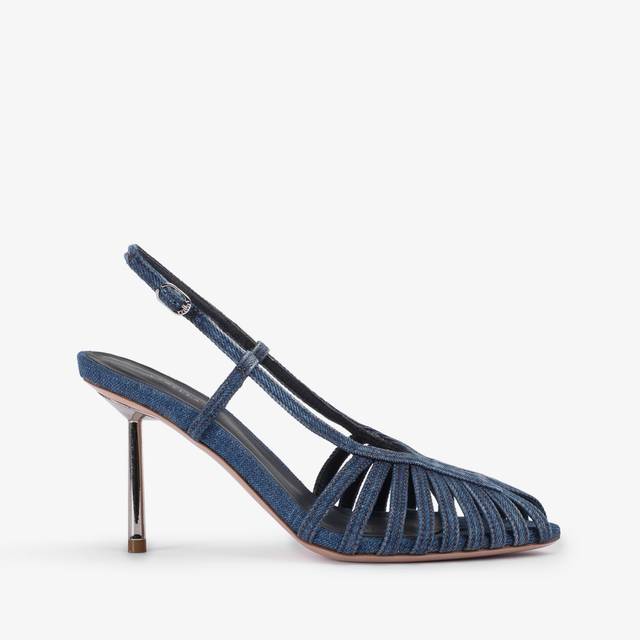 Le Silla Slingback con listini denim blu