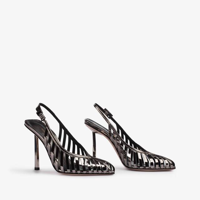Le Silla Slingback Con Listini Metallizzata Peltro