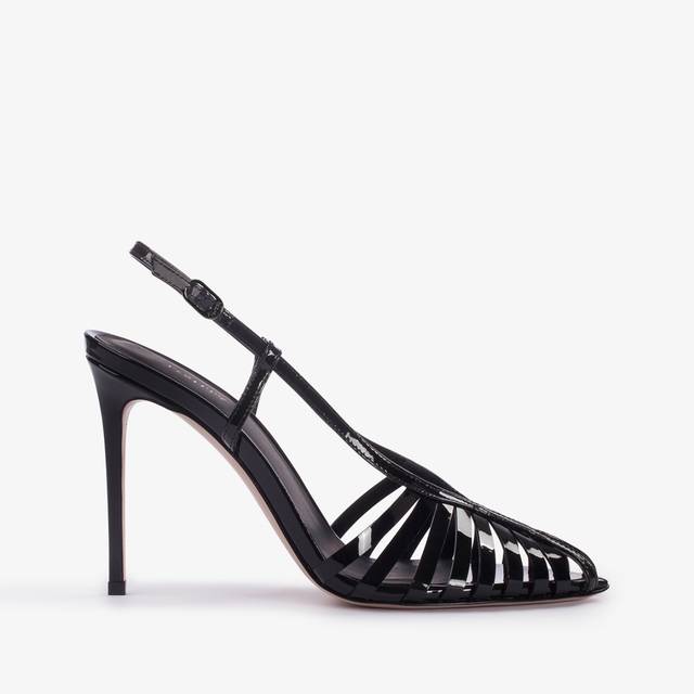 Le Silla Slingback con listini vernice nera