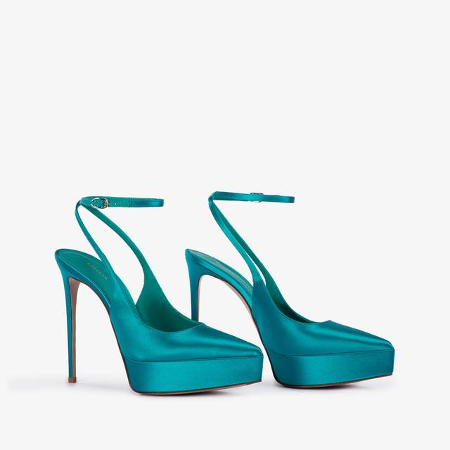 Le Silla Slingback Con Plateau Raso Verde Procida