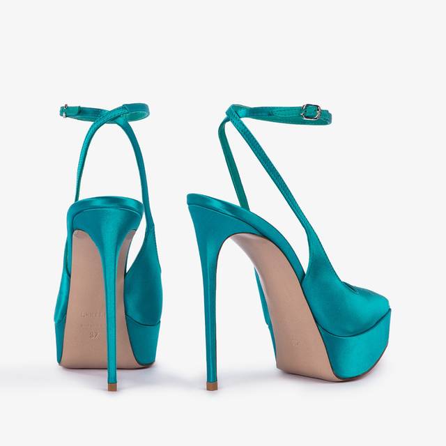 Le Silla Slingback Con Plateau Raso Verde Procida