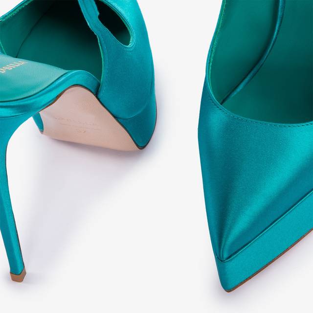 Le Silla Slingback Con Plateau Raso Verde Procida