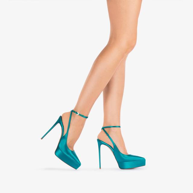 Le Silla Slingback Con Plateau Raso Verde Procida