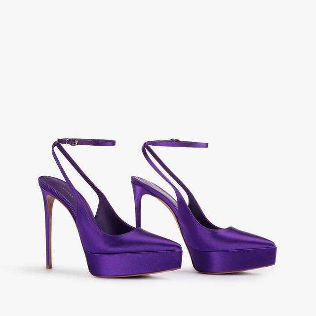 Le Silla Slingback Con Plateau Raso Viola Kamala