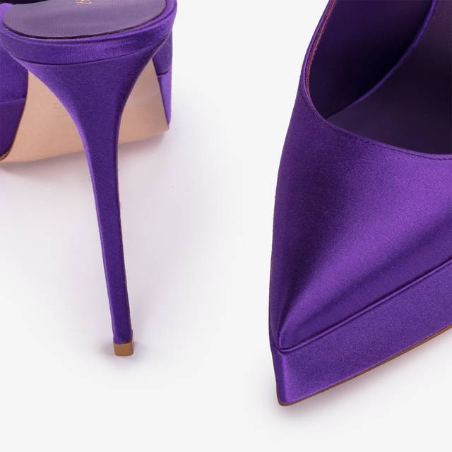Le Silla Slingback Con Plateau Raso Viola Kamala
