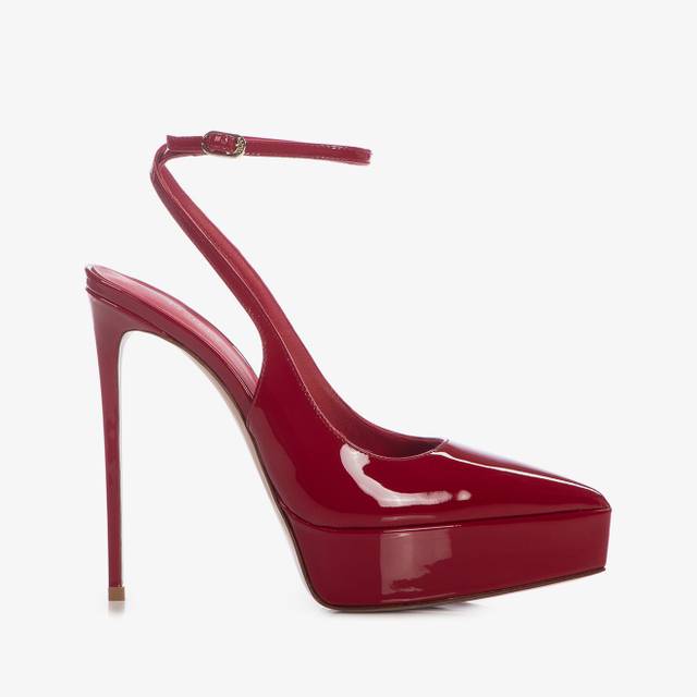 Le Silla Slingback con plateau vernice rossa