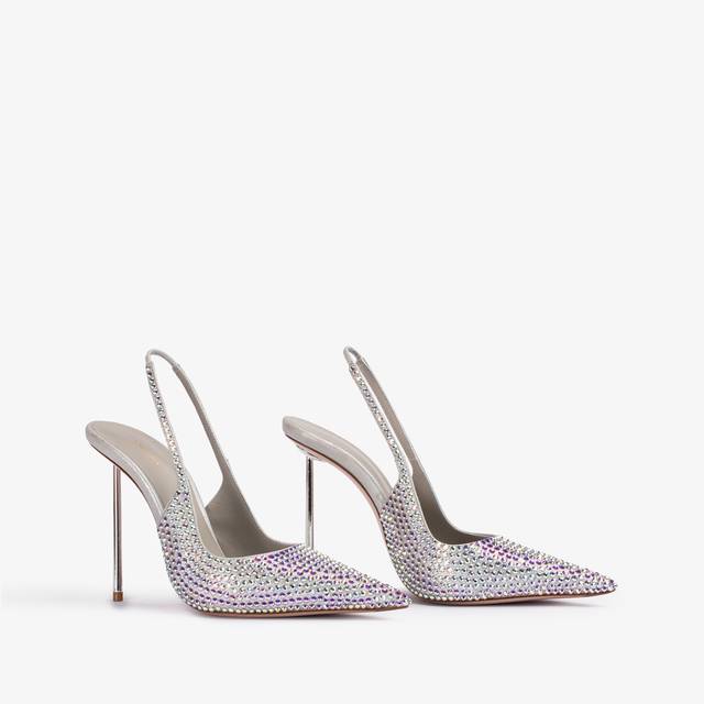 Le Silla Slingback Cristalli Argento Eclissi