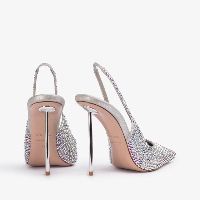 Le Silla Slingback Cristalli Argento Eclissi
