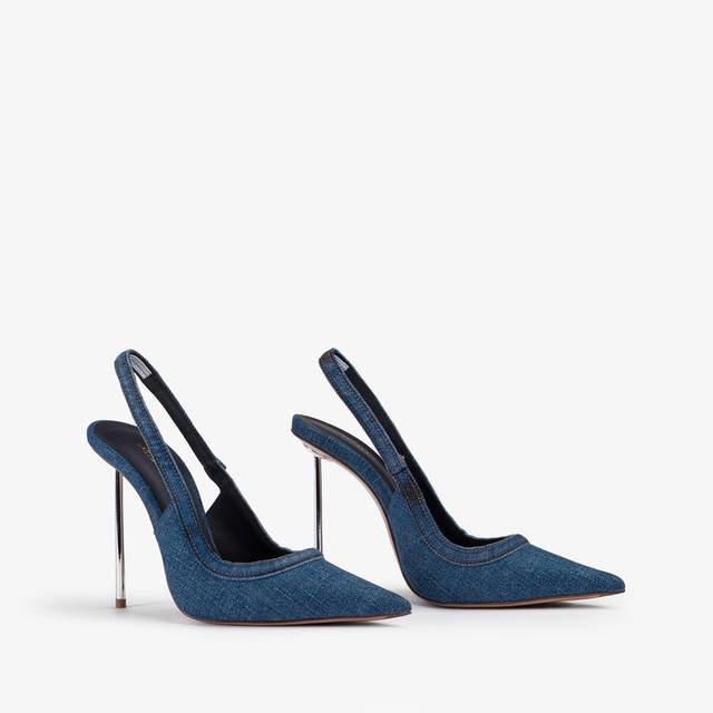 Le Silla Slingback Denim Blu