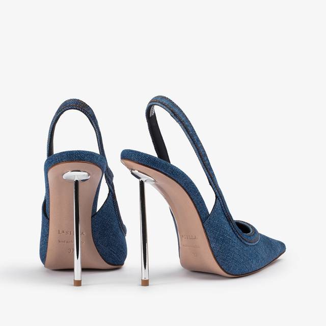 Le Silla Slingback Denim Blu