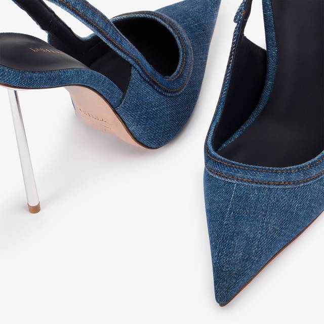 Le Silla Slingback Denim Blu