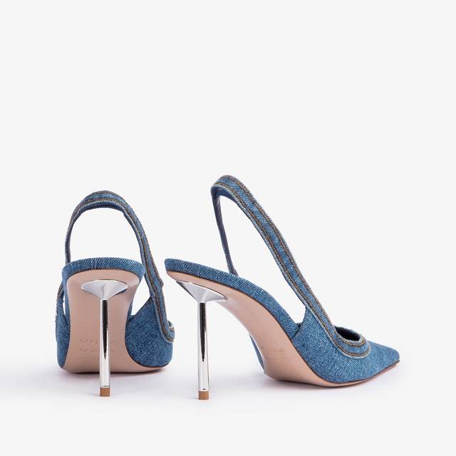 Le Silla Slingback Denim Blu