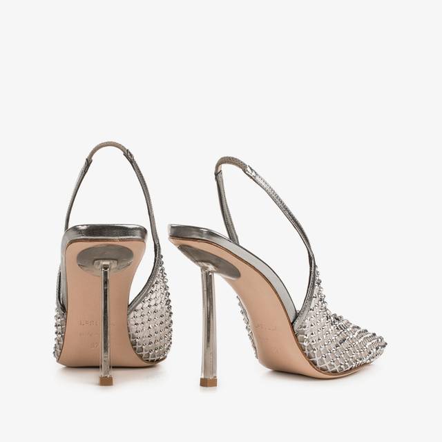 Le Silla Slingback Gioiello Rete Argento