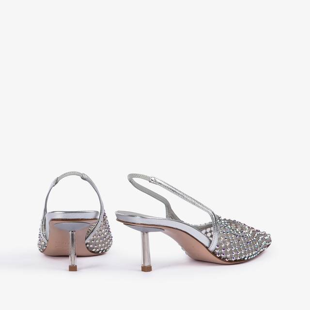 Le Silla Slingback Gioiello Rete Argento Eclissi