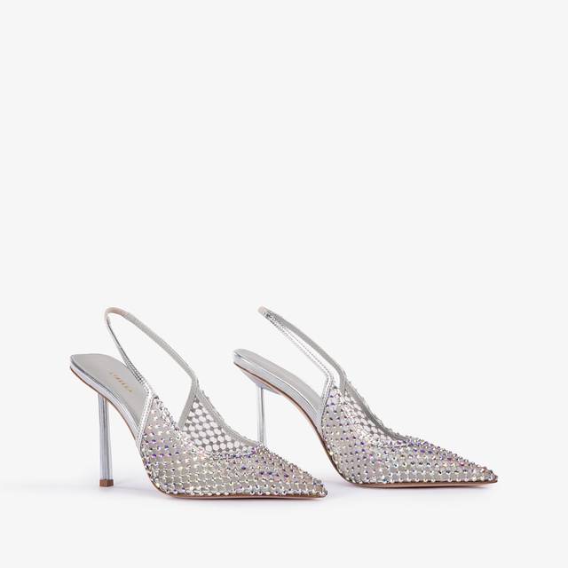 Le Silla Slingback Gioiello Rete Argento Eclissi