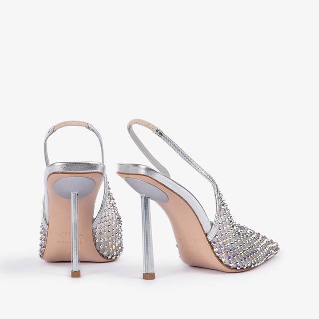 Le Silla Slingback Gioiello Rete Argento Eclissi