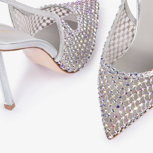 Le Silla Slingback Gioiello Rete Argento Eclissi