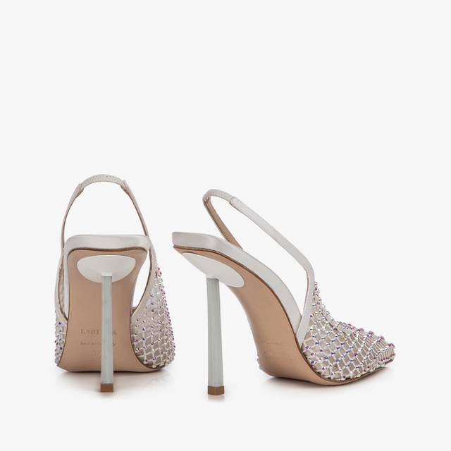 Le Silla Slingback Gioiello Rete Bianca