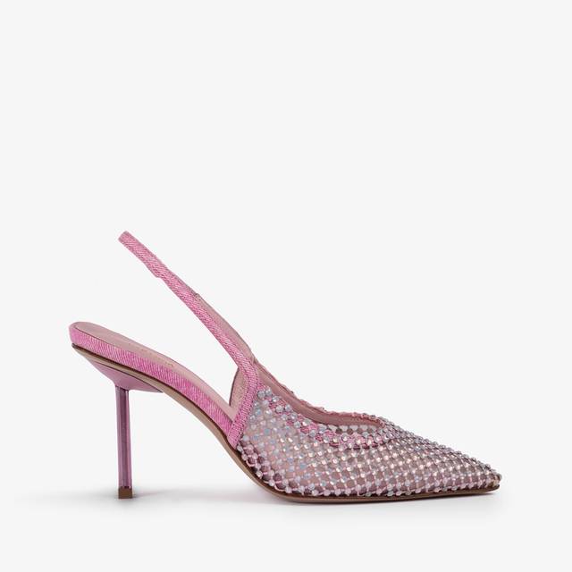 Le Silla Slingback gioiello rete denim rosa dea