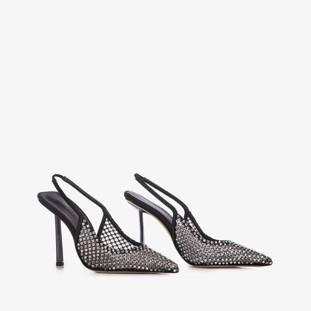 Le Silla Slingback Gioiello Rete Nera