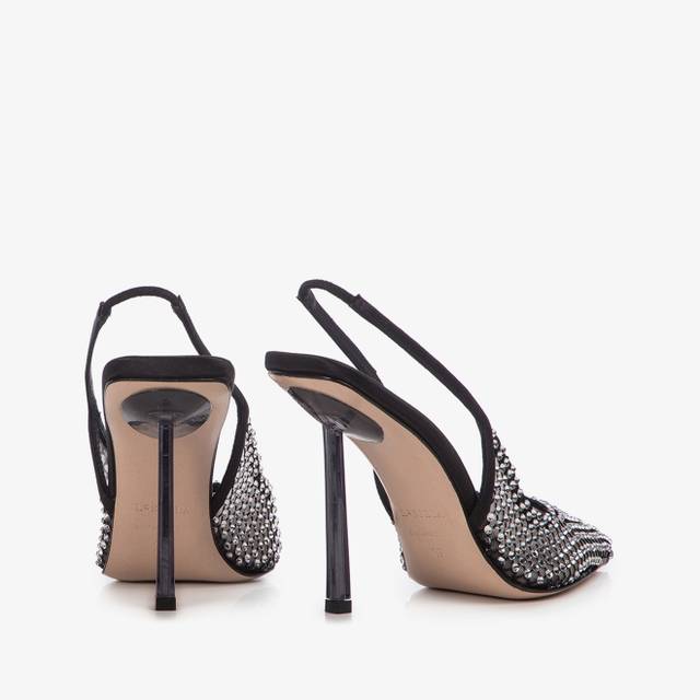 Le Silla Slingback Gioiello Rete Nera