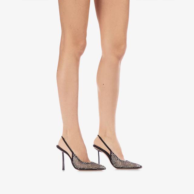 Le Silla Slingback Gioiello Rete Nera