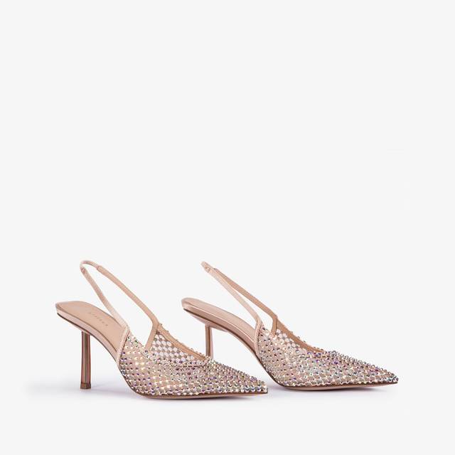 Le Silla Slingback Gioiello Rete Nude Skin