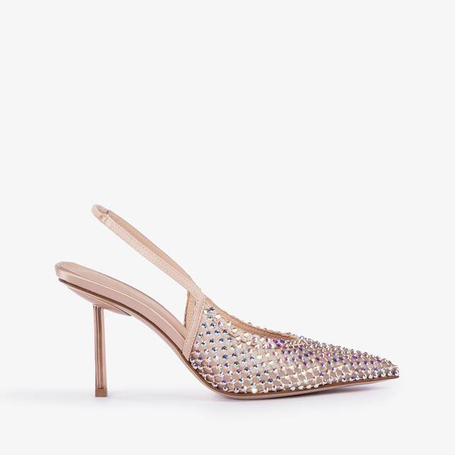 Le Silla Slingback gioiello rete nude skin