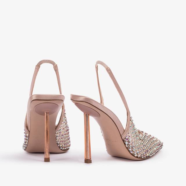 Le Silla Slingback Gioiello Rete Nude Skin