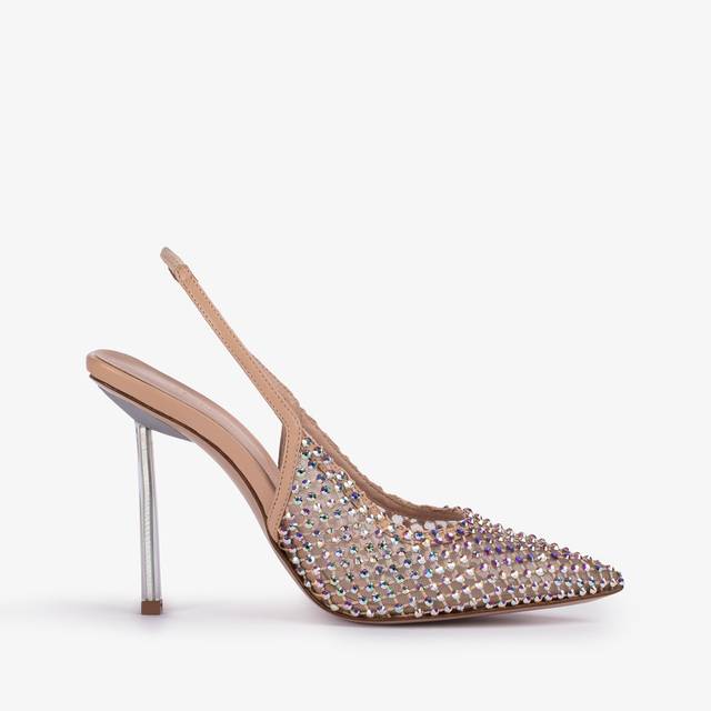 Le Silla Slingback gioiello rete nude skin