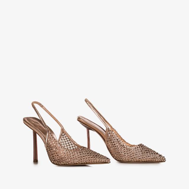 Le Silla Slingback Gioiello Rete Oro Rosa