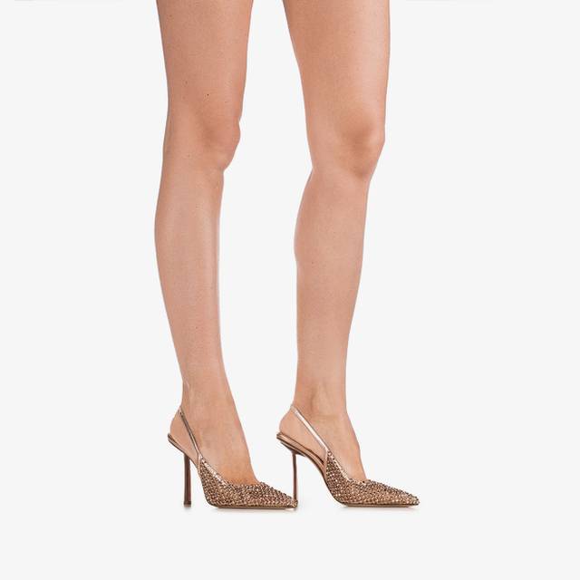 Le Silla Slingback Gioiello Rete Oro Rosa