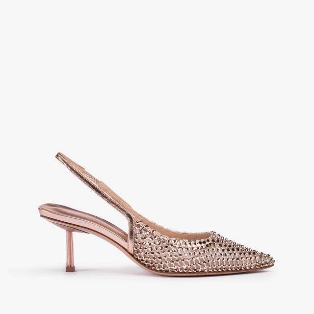 Le Silla Slingback gioiello rete oro rosa