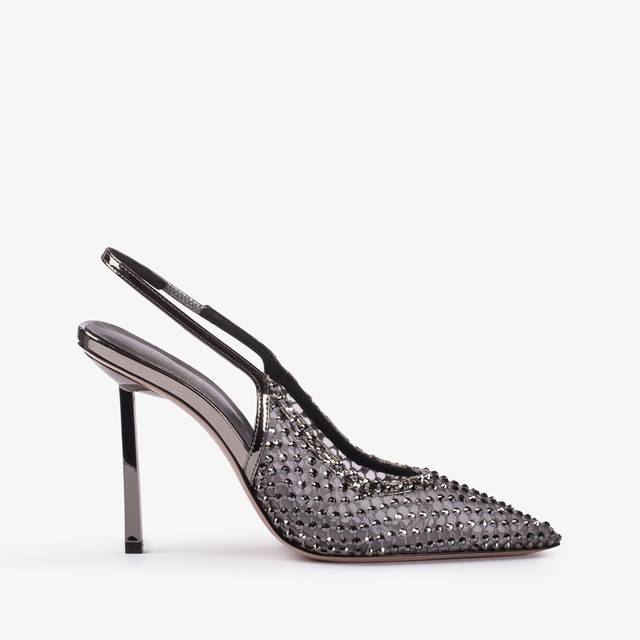 Le Silla Slingback gioiello rete peltro