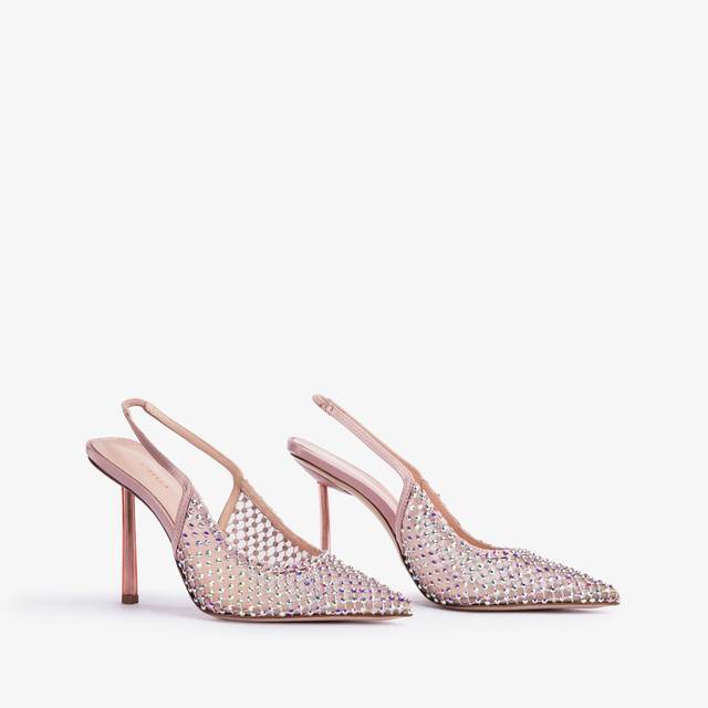 Le Silla Slingback Gioiello Rete Rosa Paris