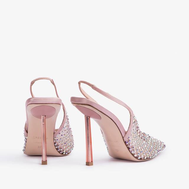 Le Silla Slingback Gioiello Rete Rosa Paris